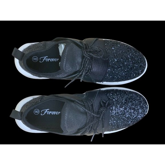 Forever Women's Athletic Black Glitter Slip-On Sneaker Casual Shoe Size 8 - Picture 10 of 10